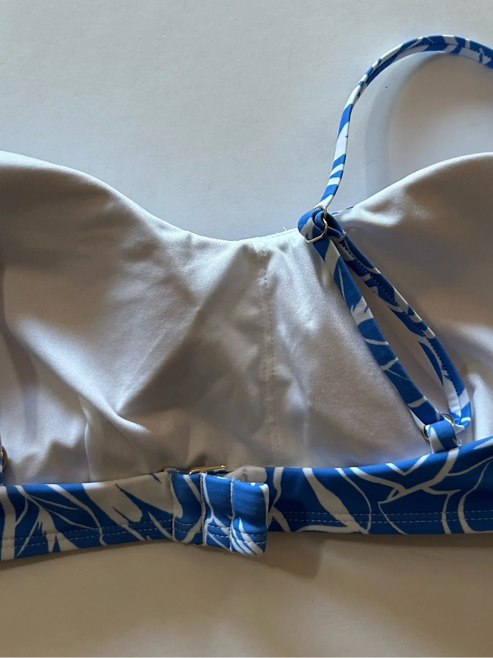 Old Navy Blue and White Floral Bralette Bikini Top